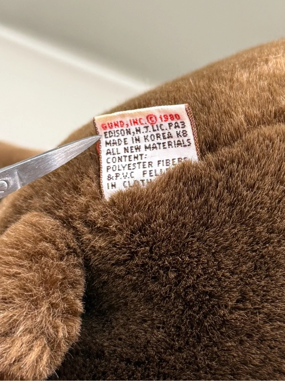 Vintage GUND Snuffles Brown Bear Plush Stuffed Animal 1980